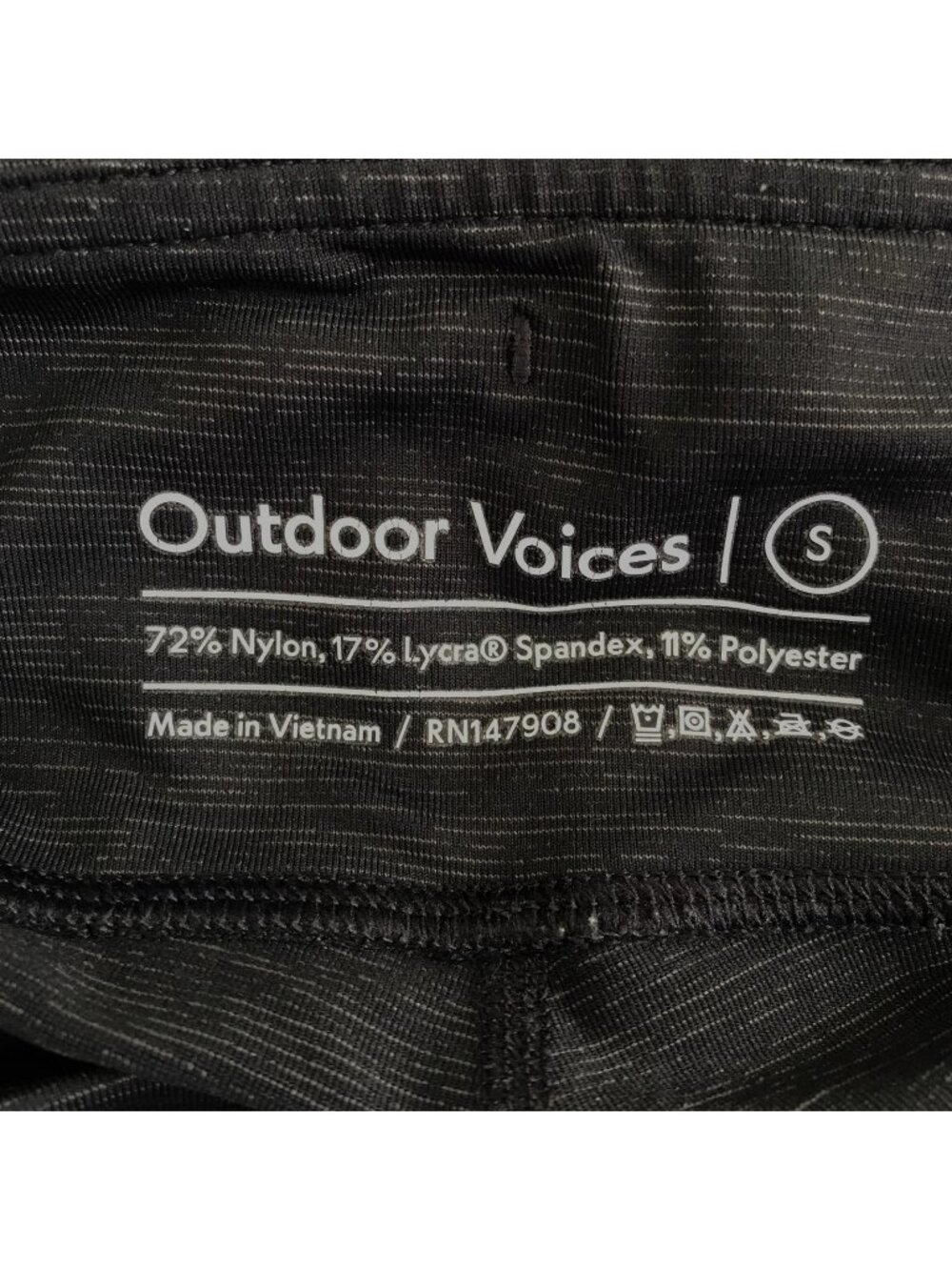Outdoor Voices Small Techsweat Flex Heather Crop 3/4 Leggings Black Pocket - Picture 10 of 11